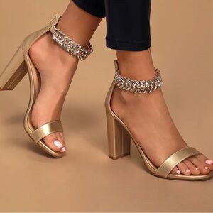 Elegant Gold Women's Heels